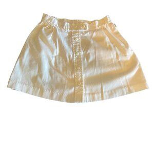 Mini Skirt Marilyn’s of Beverly‎ Hills Sz 6 Vintage 80s White  Snap Button Front